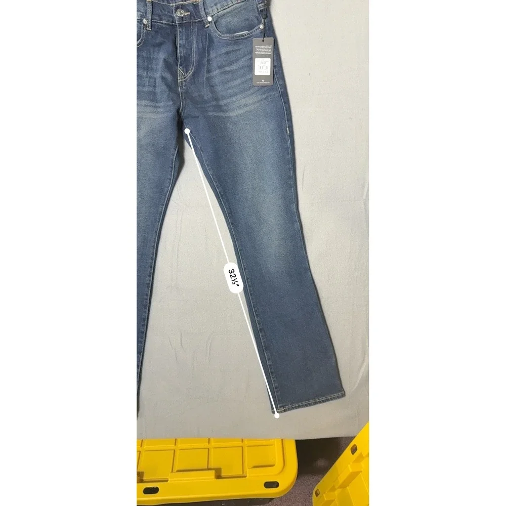True Religion Ricky Relaxed‎ Straight Men Jeans 32x34 Blue New Stretch 700396